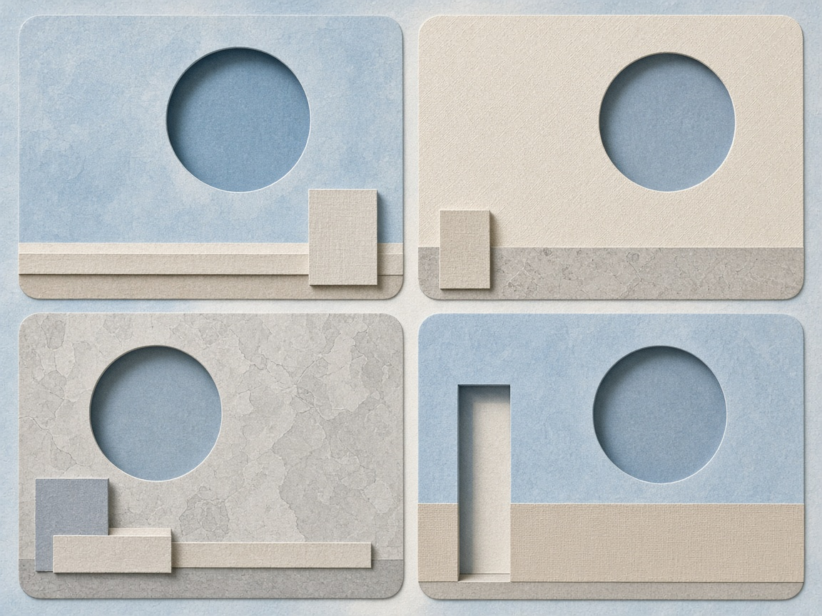 Geometric tiles suggesting quiet therapy rooms